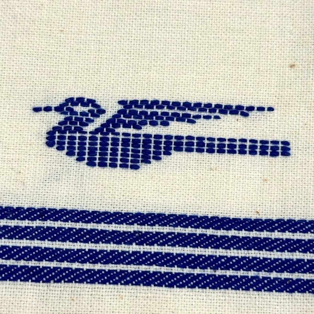 Vintage Hand-Embroidered Cotton Napkins – Set of 4 – Blue Bird Motif - Picture 2 of 7